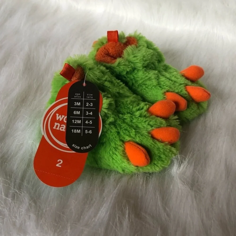 Wonder Nation Slippers‎ Size 2 New With Tags Slip On Green